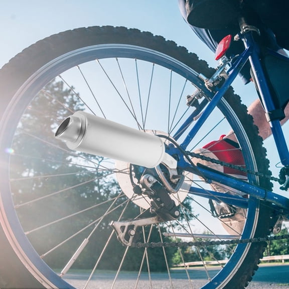 MOKKHNB Bike Exhaust Sound System Realistic Engine Sound Simulation Silver Pe 1Pcs