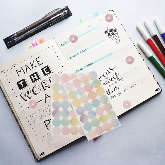 MOKKHNB Multi-Color Binder Paper Hole Reinforcement Labels with Strong Adhesive Backing for Office and School Use