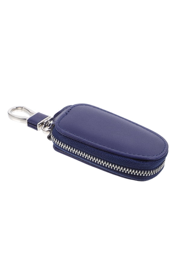 Blue Car Key Bag with Zipper Durable Key Protector Bag for Car Keys Storage and Easy Carry