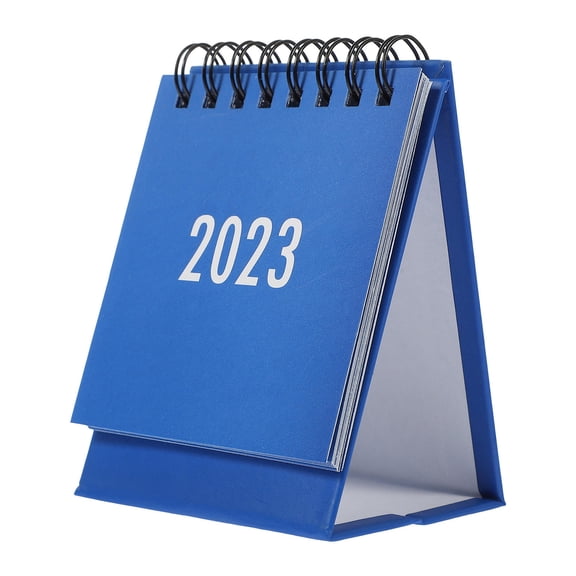 MOKKHNB Blue Desk Calendar 2023 for Tabletop Decor School Office Use with Message Section