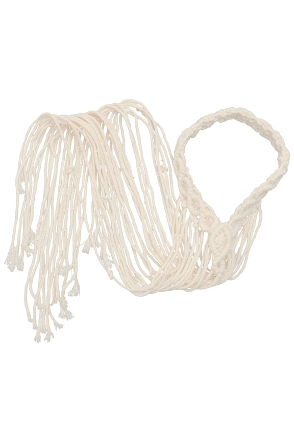Bridal Hair Accessory Wedding Headband Beige Cotton Rope 1Pcs