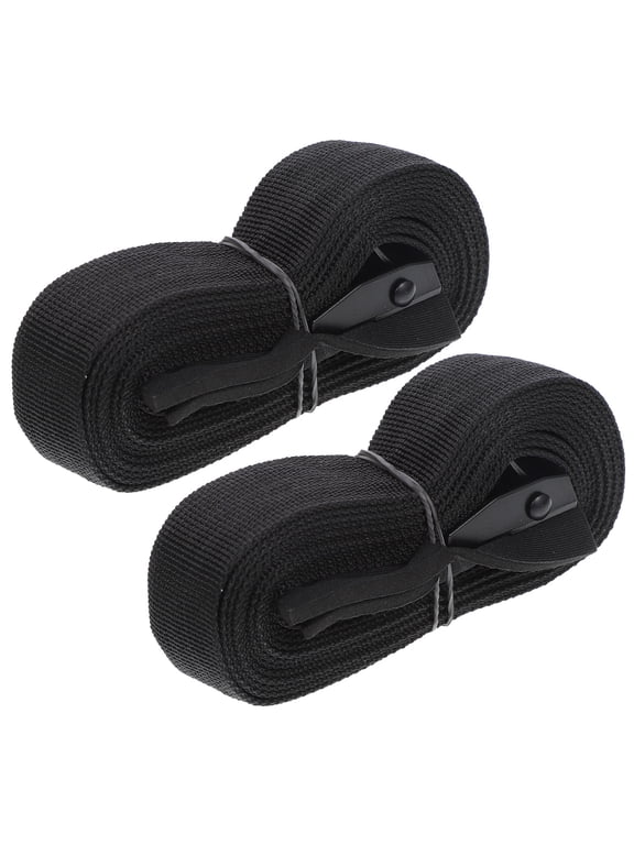 Car Luggage Bind Belt 200Lb Load Limit Black Polyester Tensioning Straps