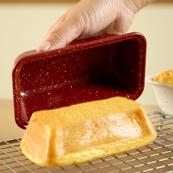 MOKKHNB Carbon Steel Toast Mold Red Nonstick Baking Pan with Rounded Edges for Safe Use