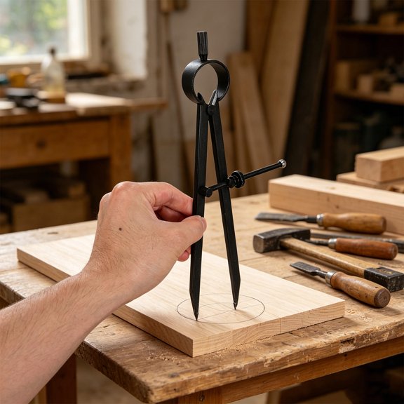 MOKKHNB Compact Black Metal Geometry Compass for Accurate Circle Drawing and Scribing Tasks