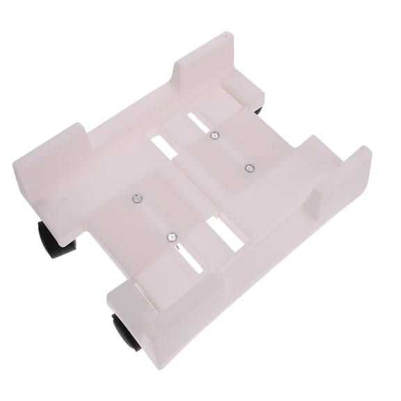 MOKKHNB Computer Tower Stand White Plastic CPU Rack with Casters for Easy Mobility