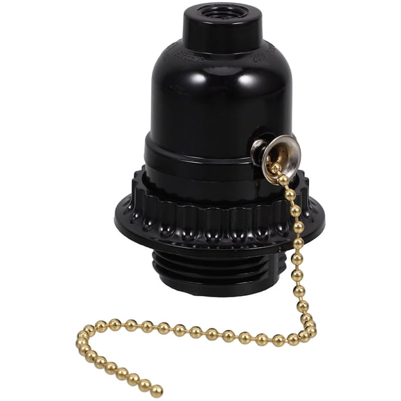 MOKKHNB Convenient Black Pull String Light Fixture with E27 Lamp Holder for Ceiling Installation