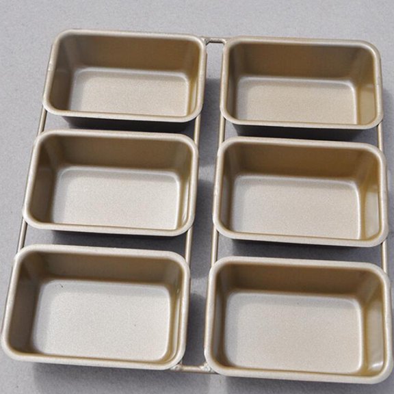 MOKKHNB Creative Design Golden 6 Grids Baking Plate Toast Mould Ideal for Home and Commercial Baking