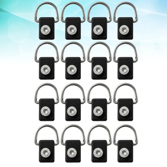 MOKKHNB Canoe Kayak Accessories 16Pcs D-Ring Fishing Rigging Bungee Black Stainless Steel