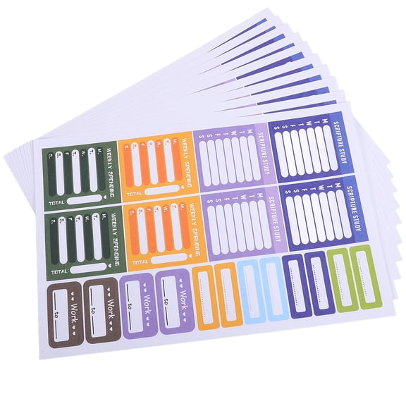 MOKKHNB 10 Sheets Multicolored Week Planner Stickers 10 Self Adhesive