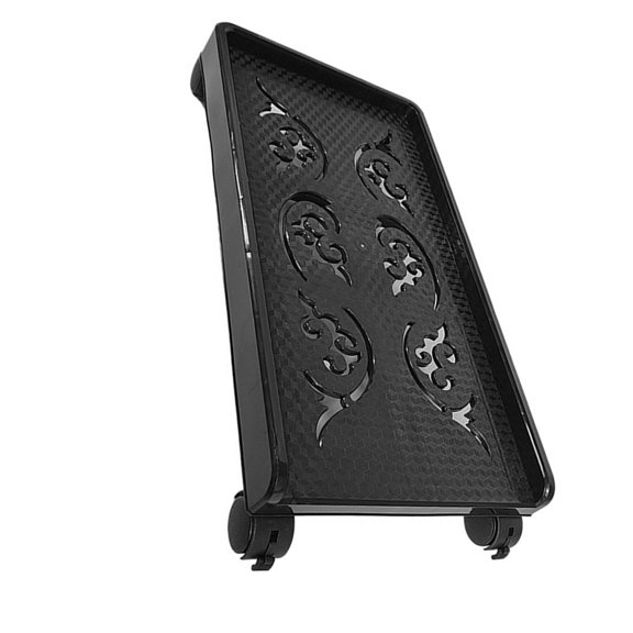 MOKKHNB Computer Tower Stand Black Plastic for Bathroom with Swivel Wheels