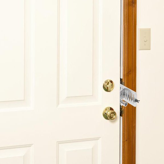 MOKKHNB Plated Silver Portable Door Lock Security Bar for Home Hotel Privacy Protection