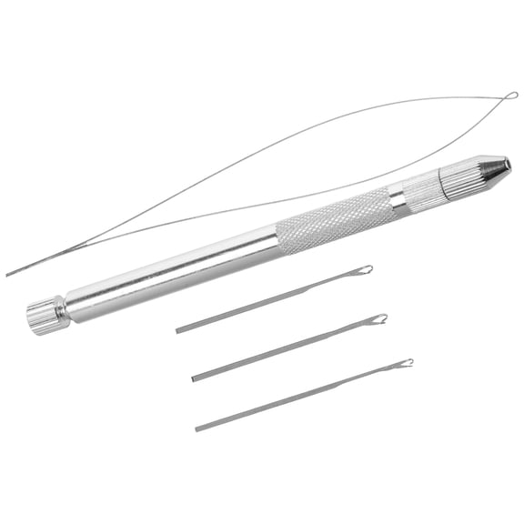 MOKKHNB Dreadlocks Crochet Hooks with Comfortable Metal Handle for Wig Braid and Hair Weaving Silver 1 Set