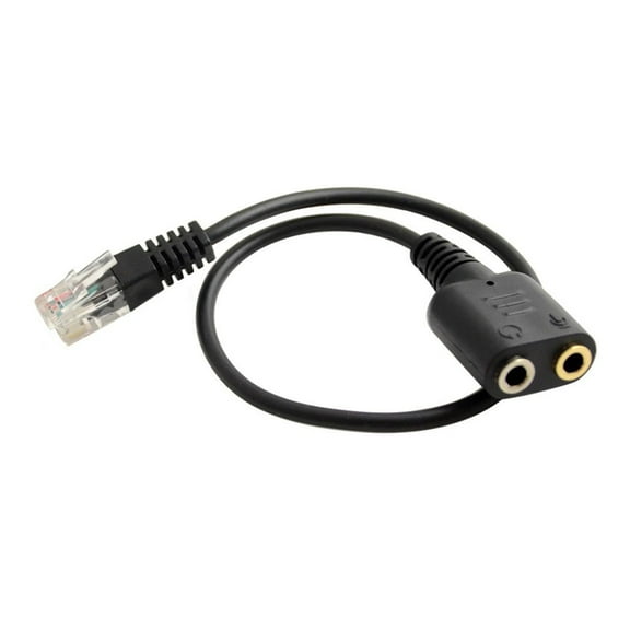 MOKKHNB Dual 35Mm Audio Female to Rj9 Jack Headset Converter Cable for Pc and Telephone Use