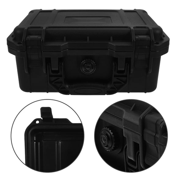 MOKKHNB Durable Black Plastic Toolbox for Storage with Handle Waterproof and Spacious Interior