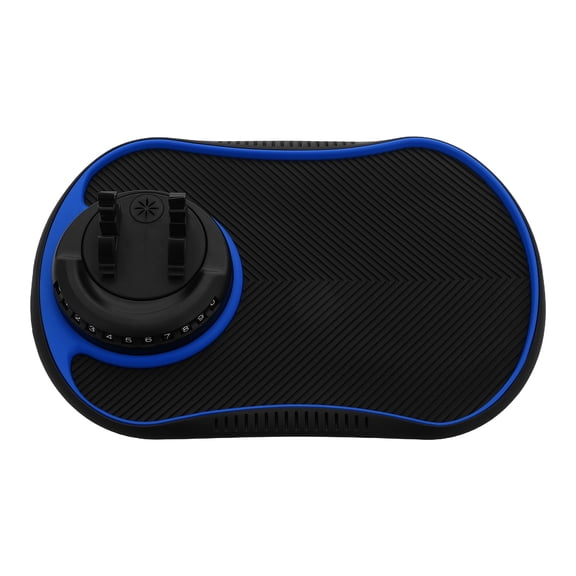 MOKKHNB Durable Blue Car Dashboard Mat with Soft PVC Anti Slip Surface and Rotating Phone Mount