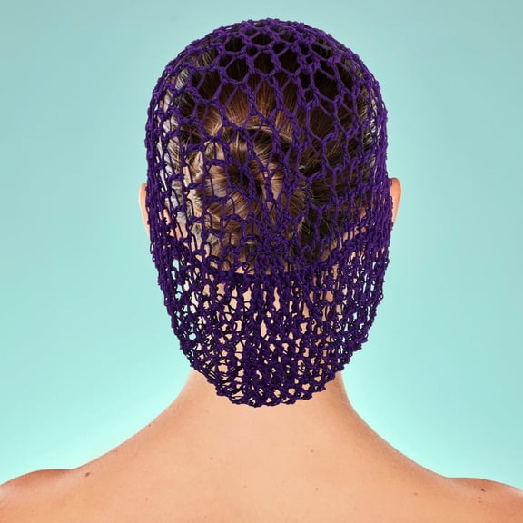 MOKKHNB Violet Rayon Crochet Hair Net Mesh Snood for Comfortable All Day Wear