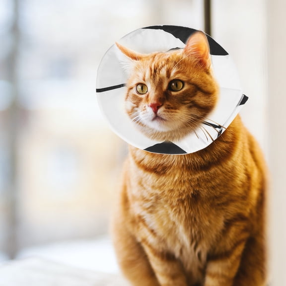MOKKHNB Durable White Cotton Elizabethan Collar for Cats and Dogs Adjustable Neck Protector for Recovery 4.5 x 10 Inches for Fan Gear