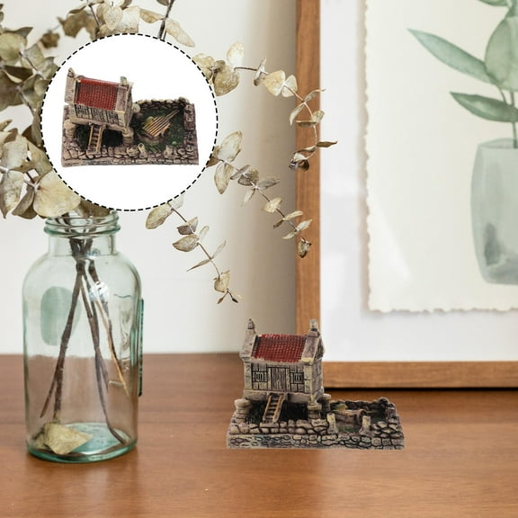 MOKKHNB Easter Celebrations Mini House Decoration Dark Brown 1Pcs