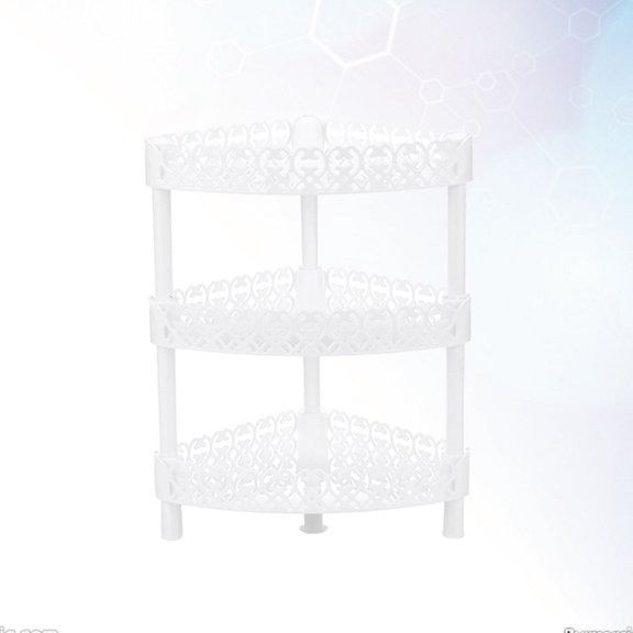 MOKKHNB Easy Install White Plastic 3 Layer Corner Storage Shelf for Household Use