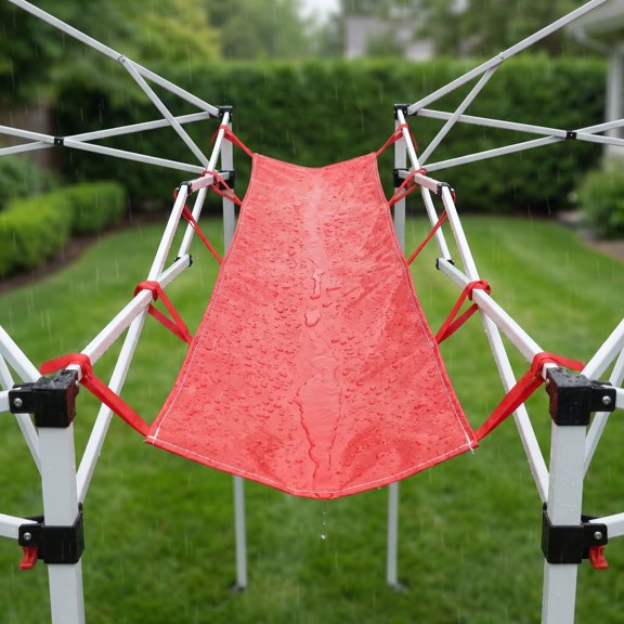 MOKKHNB Efficient Red Canopy Gutter for Pop Up Tents Waterproof Rain Drainage Accessory