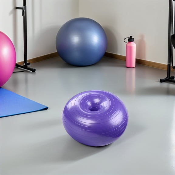 MOKKHNB Exercise Donut Ball in Purple PVC with Explosion Proof Design for Workouts
