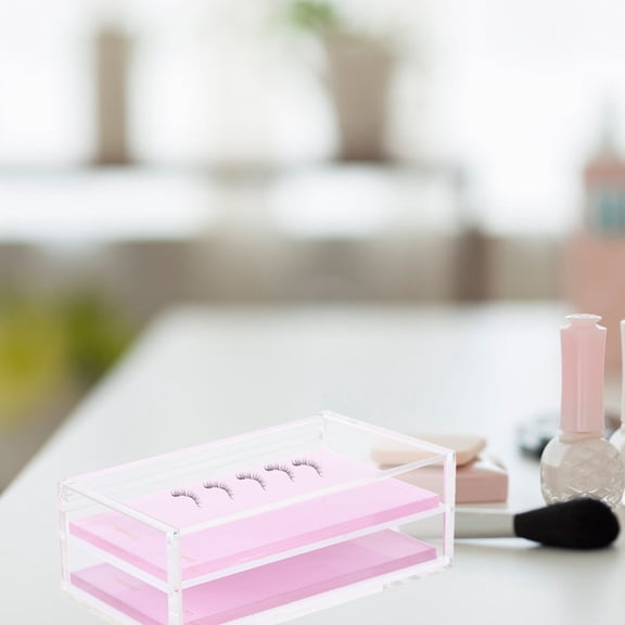 MOKKHNB Pink Lash Case for False Eyelashes with Practical Transparent Cover and Stylish Design