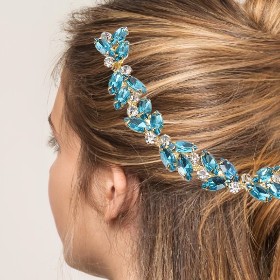MOKKHNB Sky Rhinestone Hair Fork Bridal Hair Accessory for Weddings, Special Events, and Formal Occasions