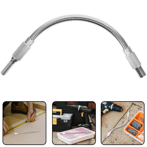 MOKKHNB Flexible Screwdriver Extension Rod Metal Plated Silver with Quick Replaceable Shaft for Drill Bit Attachment