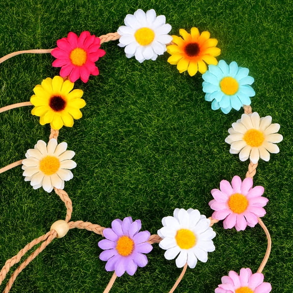 MOKKHNB Floral Headdress Multi Colored Sunflower Wreath with Comfortable Texture for Party Decoration