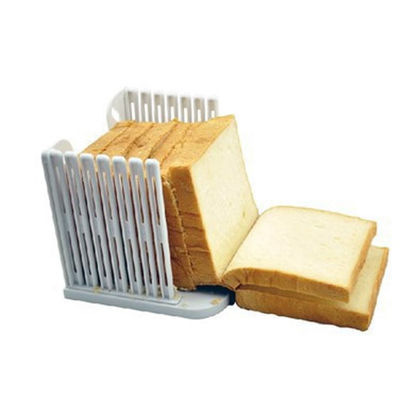 MOKKHNB Foldable Bread Slicing Guide for Home Use Manual Cutting Tool Even and Safe Slicing 1Pcs White