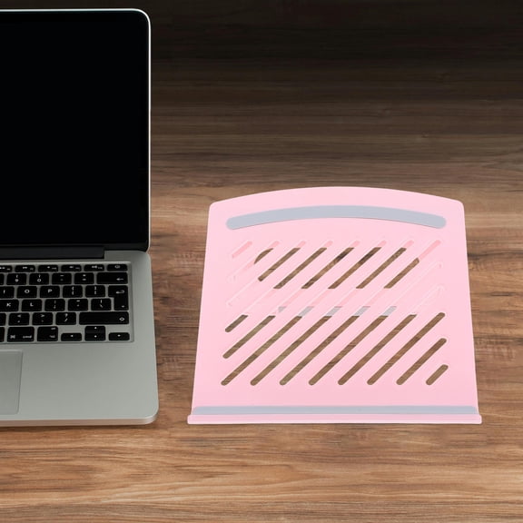 MOKKHNB Foldable Pink Laptop Stand Adjustable Multi-Angle Ventilated Desktop Riser for Office and Home