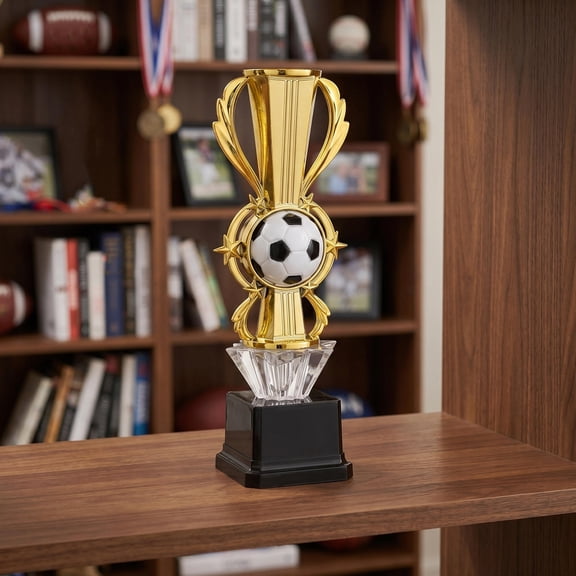 MOKKHNB Football Championship Trophy with Iconic Action Design and Photogenic Golden Surface