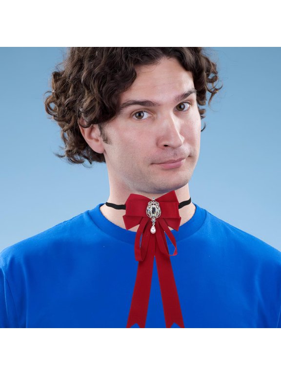 Formal Red Bow Tie Adjustable Necktie for Weddings Office and Party Wear