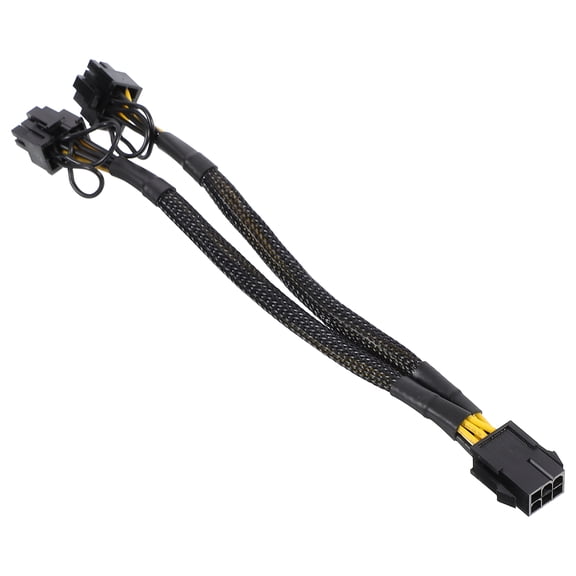 MOKKHNB GPU Power Cable Black Pcie Splitter 6 Pin to Dual 8 Pin Graphics Cards Extension for Home
