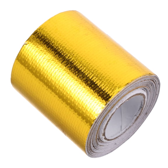 MOKKHNB Heat Barrier Tape for Car Engine Adhesive Backed Golden Thermal Insulation Wrap