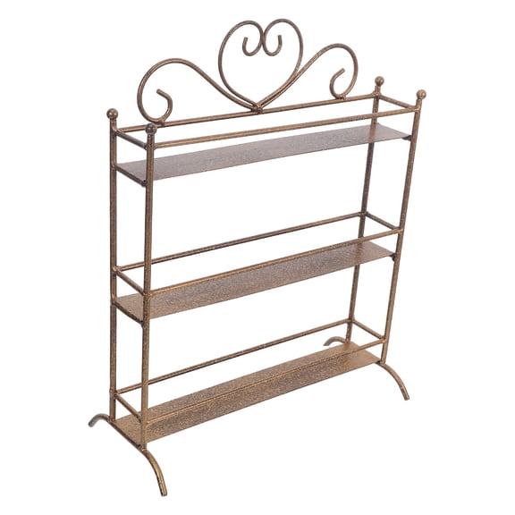 MOKKHNB Golden Metal Bathroom Counter Organizer for Perfume Lotion and Makeup Shelf Storage