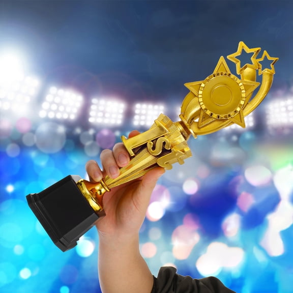 MOKKHNB Golden Plastic Star Trophy for Sports Reward and Competition Celebrations