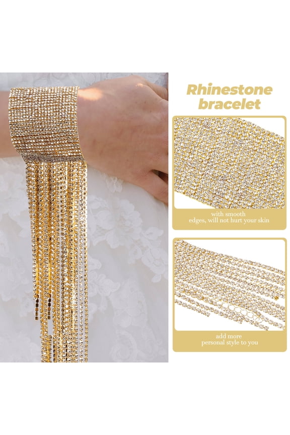 Wrap Bracelet Golden Rhinestone 1Set Scratch Resistant for Women Performance Jewelry