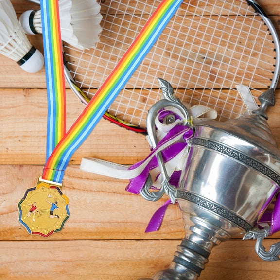 MOKKHNB Golden Running Award Medal with Neck Ribbon for Marathon and Track Event Awards