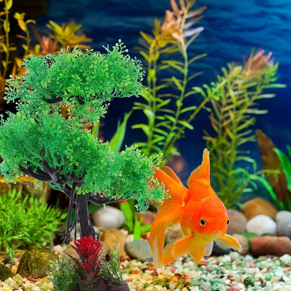 MOKKHNB Green Aquarium Artificial Tree Fish Tank Plants for Natural Landscape and Fish Hiding Spot Decoration