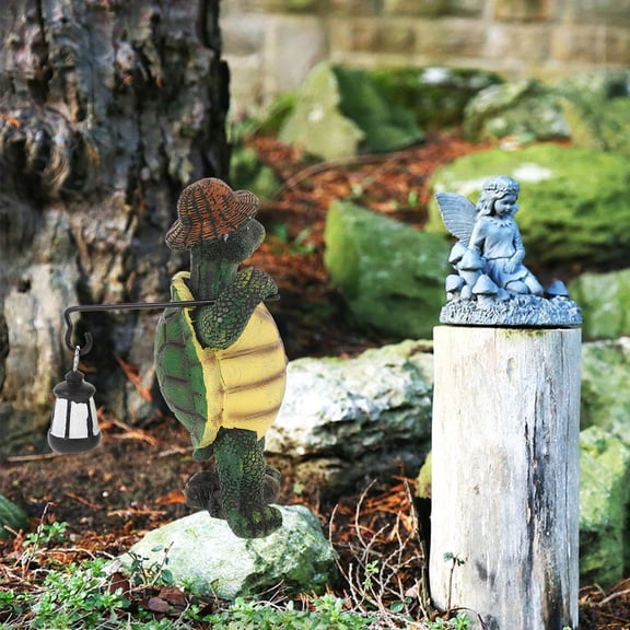 MOKKHNB Green Resin Tortoise Sculpture Garden Decor for Lawn Pond and Outdoor Spaces