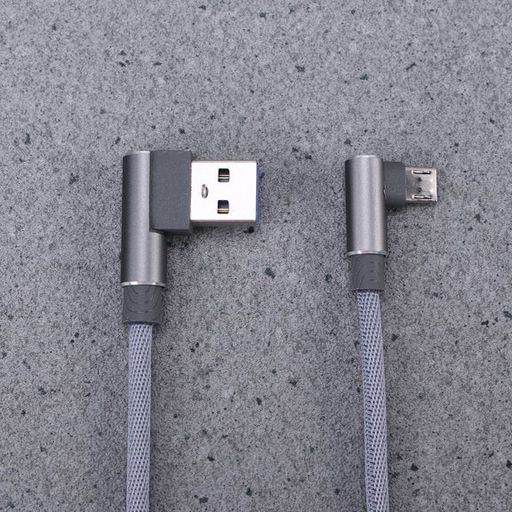MOKKHNB Grey Micro USB Cable with 90 Degree Right Angle Connector for Fast Charging and Data Sync