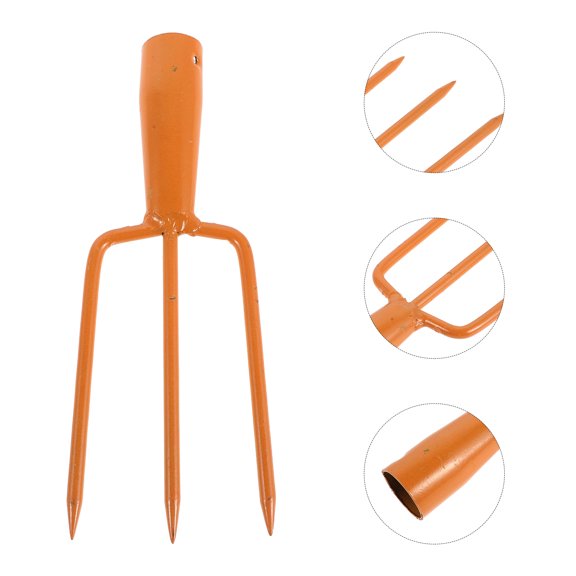MOKKHNB Hand Held Garden Fork Orange with Durable Steel and Straight Prong Design for Outdoor Use