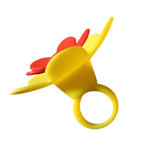 MOKKHNB Handheld Yellow Hummingbird Ring Feeder for Convenient Outdoor Bird Feeding