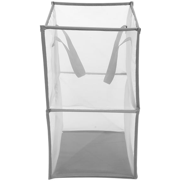 MOKKHNB Home Use Grey Mesh Laundry Hamper Replacement Liner with Handles Foldable Design