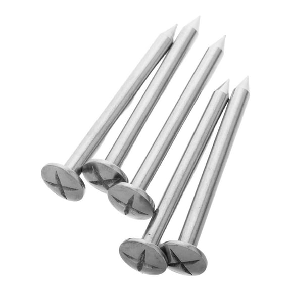 MOKKHNB Landscaping Survey Stakes 5Pcs Metal Flat Head Yard Markers for Outdoor Work and Surveying 1.97X0.79X0.79in