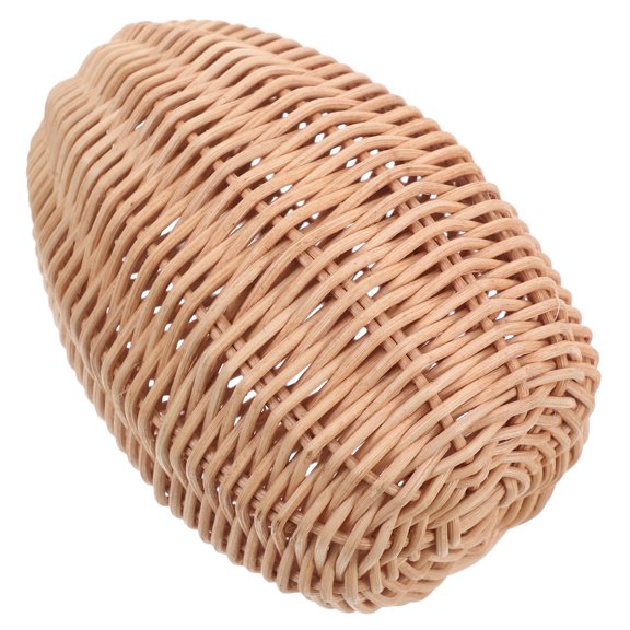 MOKKHNB Light Brown Indonesian Rattan Egg Sculptures for Spring Table Decorations and Easter Party Accents