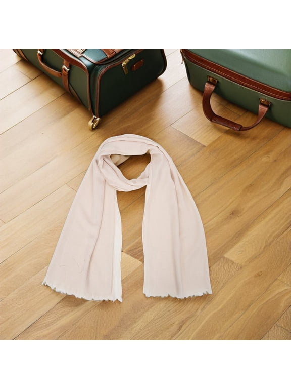 Women's Cotton Linen Scarf Shawl Wrap, Lightweight UV , Beige, 192 x 113 cm, Casual Fashion Accessory