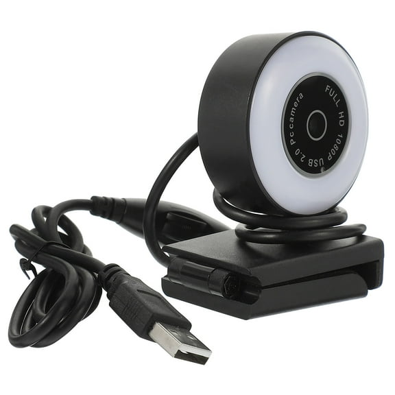 MOKKHNB Live Streaming Webcam with Built-in Microphone and Fixed Focus for Computer Use Black
