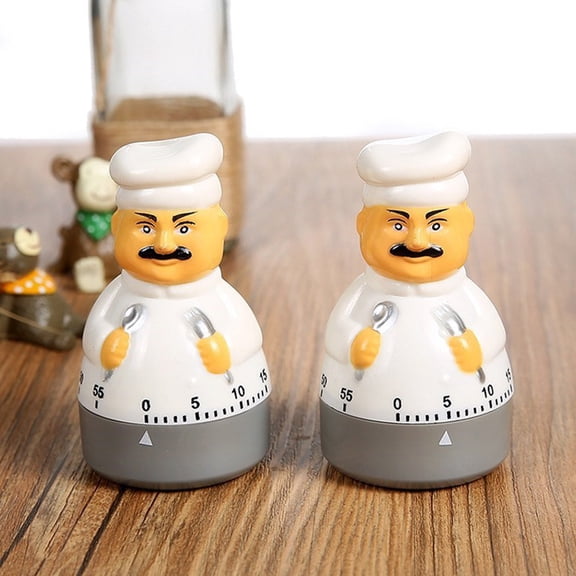 MOKKHNB Mechanical Chef Timer Kitchen Countdown Reminder with Crisp Sound in White